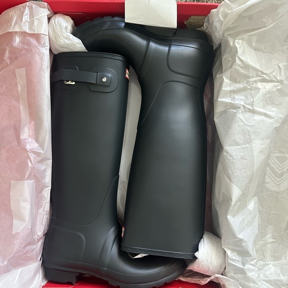 Hunter boots Original Tall Dark Slate Matte Original Rain Boot Size 10 - Picture 2 of 3